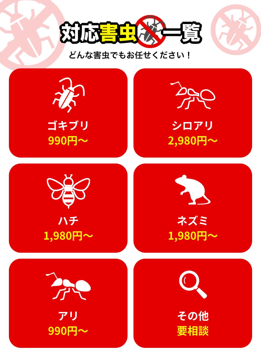 対応害虫一覧
